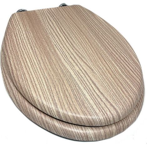 TrAdE Shop Traesio - Copriwater Universale Serigrafato Tavoletta Wc Legno Rovere Mdf Cerniere 44x36cm - 3,5 (1/2)