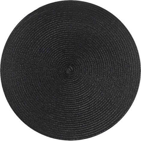 Lot de 4 sets de table ronds napperons Vintage en coton napperon en tissu facile à nettoyer napperons antidérapants résistants à la chaleur naturels (noir) (1/5)