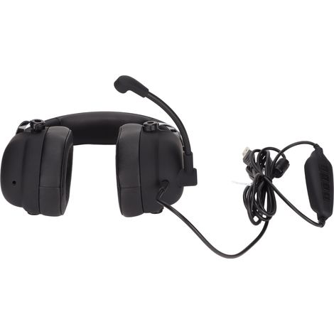 Casque de jeu filaire USB 2.0 avec puce son 7.1, design à trous de partage et éclairage intégré.