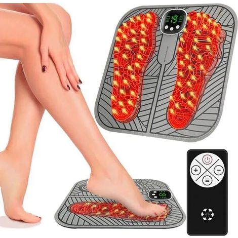 Appareil Massage Pied,Masseur de Pieds Électrique avec Télécommande,Tapis de Massage Pieds Rechargeable 8 Modes 19 Vitesses (1/5)