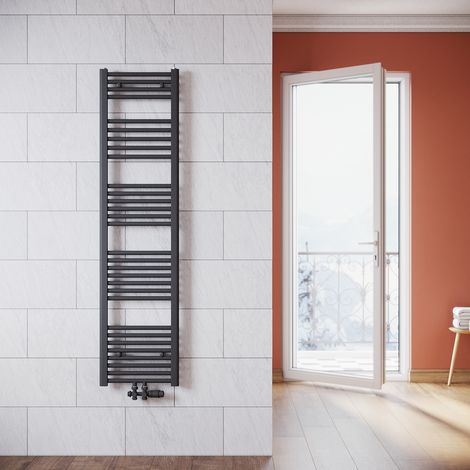 SONNI Termoarredo Scaldasalviette Verticale Radiatore ad Acqua Calda Antracite con Valvola Connessione Centrale 1600x400mm, 739 W (1/5)