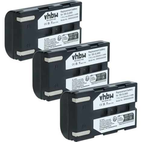 vhbw 3x Akku kompatibel mit Samsung VP-D361W, VP-D361, VP-D355i, VP-D355, VP-D354i, VP-D354, VP-D353i Videokamera Camcorder (600 mAh, 7,2 V, Li-Ion) (1/5)