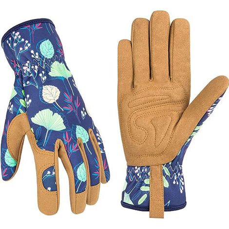 Botas de jardinería de cuero para mujer - Guantes de trabajo para desherbar, cavar, plantar, rastrillar y podar (1/4)