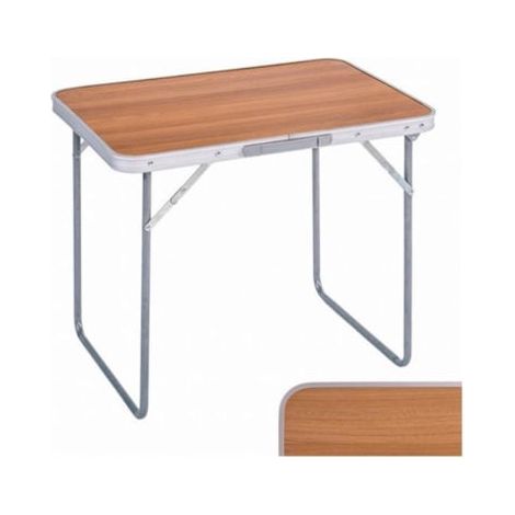 Mesa plegable hierro/madera nogal 70x50x60cm