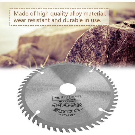 Disque de scie circulaire en carbure de 148 mm (6 pouces) à 60 dents pour le bois (1/5)