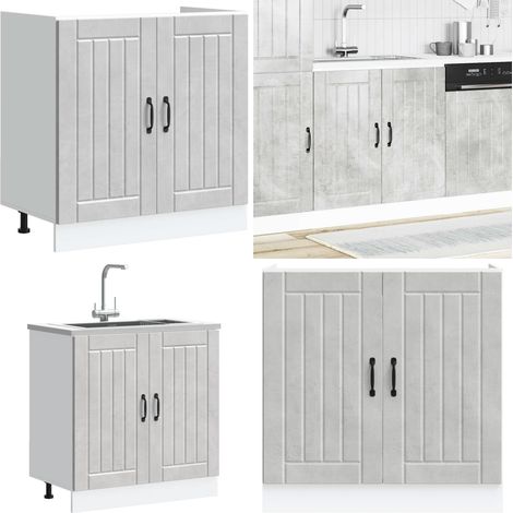 vidaXL Meuble de base de lavabo Lucca gris béton bois ingénierie (1/5)