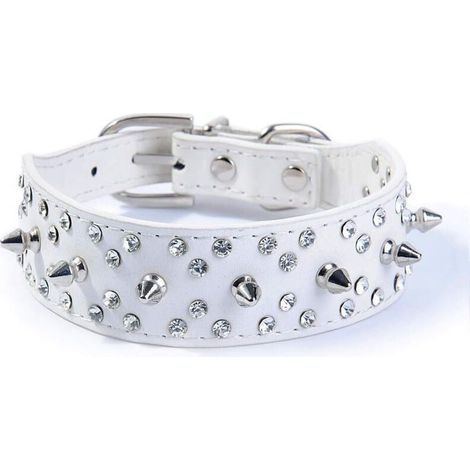 Collier Chien - Cuir Synthétique PU - Rivets Alliage Zinc - Anneau D Renforcé - Réglable 48-56 cm - 1 Pièce (1/3)