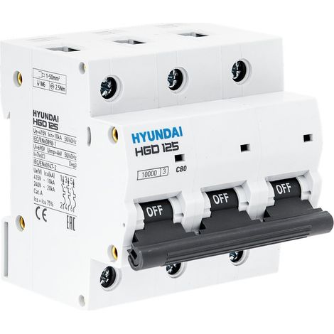 HYUNDAI HGD - INTERRUPTOR DE SOBRECORRIENTE 3P, 125AF, 10KA, 80A, CHAR. do (1/3)