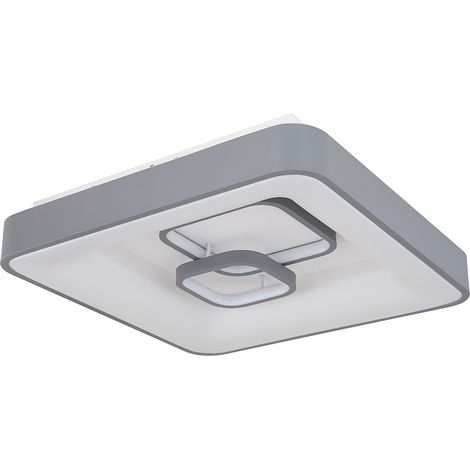 Deckenlampe LED Deckenleuchte Wohnzimmerlampe Fernbedienung Schlafzimmerleuchte, 1x LED warmweiß, LxBxH 50x50x10 cm