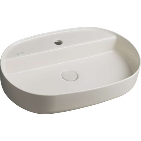 Sapho Isvea - Aufsatzwaschtisch 60x40 cm, Hahnloch, Ivory 10NF65060-2K (1/4)