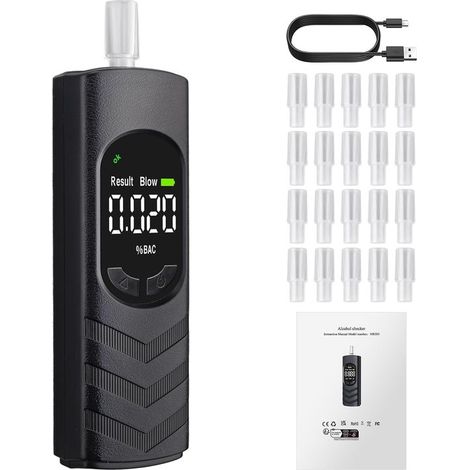 Alcootest portable,détecteur d'alcoolémie numérique avec écran LCD,affichage multi-unités du taux d'alcoolémie (1/5)