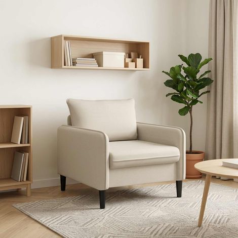 vidaXL Fauteuil XL Avoine Velours (1/5)