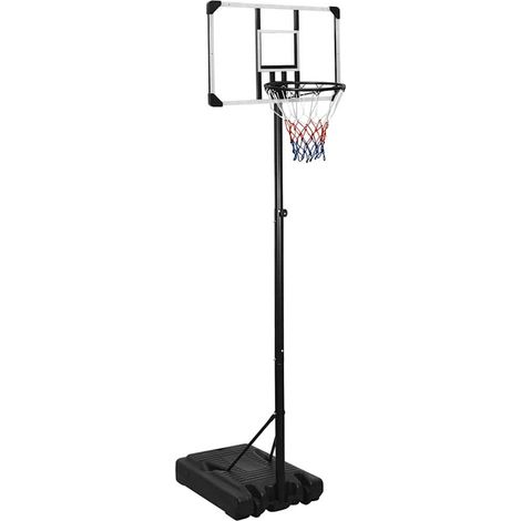 Panier de basket réglable portable en polycarbonate transparent 235-305 cm avec roues - PANGIVO (1/5)