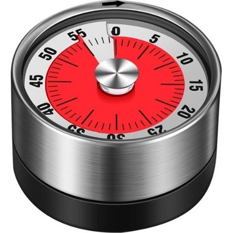 Minuterie Mécanique De Cuisine Blanc Cuisine Gestionnaire De Temps Magnétique Minuterie Cuisine Rotative En Acier Inoxydable Compte Rebours (1/4)