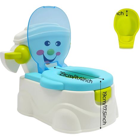 Seggiolone per l'addestramento all'uso del vasino, design ergonomico, facile da pulire, blu (1/2)