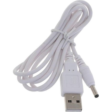 Câble adaptateur d'alimentation 1 m - 1 m - Connecteur femelle 3,5 mm x 1,35 mm vers USB type A mâle