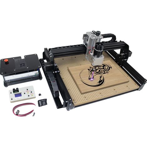 Máquina de corte CNC, husillo de 500 W, capacidad de grabado, con mando a distancia, láser de 40 W, 220 V CA (1/2)