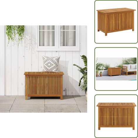 Boîte de rangement de jardin 90x50x58 cm bois d'acacia massif - Boîte De Rangement Jardin - Coffre De Rangement Extérieur - Rangement Jardin - Meuble De Jardin - Acacia Massif