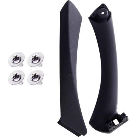 (Droit Noir)Poignées de Porte Droites Noires et Couvercle de Poignée de Porte Extérieure pour BMW E90 E91 (2005-2011), Kit de Remplacement de Poignée de Porte pour BMW Série 3 (1/5)