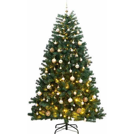 Künstlicher Weihnachtsbaum Klappbar 300 LEDs & Kugeln 240 cm vidaXL (1/5)
