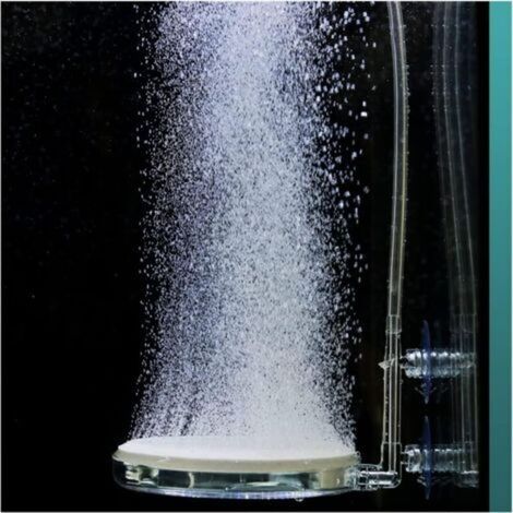 Pierre à air d'aquarium Nano Bubble Stone Kit avec valve de commande Silencieux Super High CO2 Diffuseur d'oxygène dissous(100 mm) (1/5)