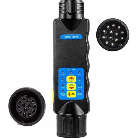 Tester per cablaggio gancio di traino a 13 pin, tester per luci rimorchio e roulotte a 13 pin, tester per presa rimorchio a 13 pin da 12 V per cablaggio fanale posteriore rimorchio auto