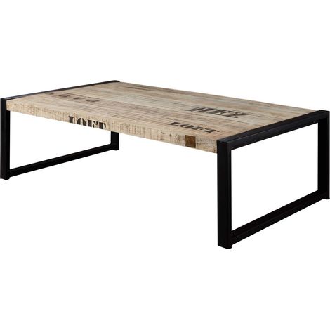 Couchtisch Mango 140x80x40 natur bedruckt FACTORY 111