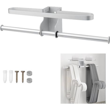 ZOLGINAH Organizador de Perchas de 30 cm, Almacenamiento de Perchas de Aluminio, Organizador de Perchas Blanco Mate para baño, Lavadero o balcón (1/5)