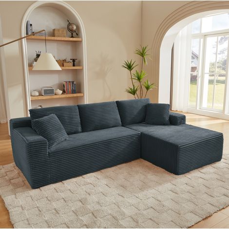 Modulares Ecksofa, flexibel umstellbar, mit abnehmbarem Rückenkissen und Nackenkissen, Foam und Federung, Dunkelgrau (1/5)