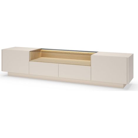 Meuble TV, beige et chêne Crémona, 203 x 43,4 x 39,5 cm (1/5)