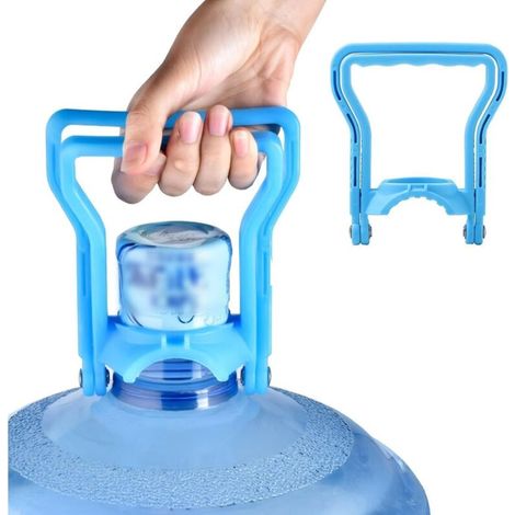 poignée de bouteille d'eau à double anneau, poignée de bouteille d'eau potable, support antidérapant, poignée bleue pour seau à eau mousqueton (1/4)