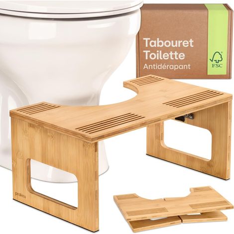 Tabouret Toilette en Bois FSC - Marche Pied WC - Repose-Pied Adulte (1/5)