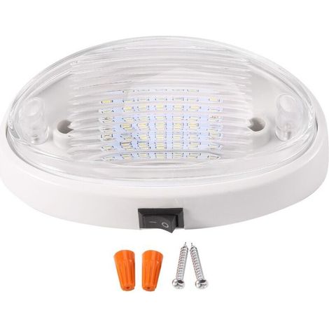12V LED LumièRe avec Interrupteur Caravane Camping-Car Bateau Auvent DéMarrage Tunnel Blanc