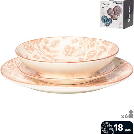 Vajilla 18 piezas, modelo provenza, beige