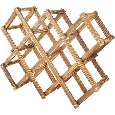 Casiers à Vin Pliables Porte-Bouteilles Porte-Bouteilles en Bois Pliant pour Stocker Le Vin Support de Table Autoportant pour Armoire de Cuisine à Domicile 10 Bouteilles (1/5)