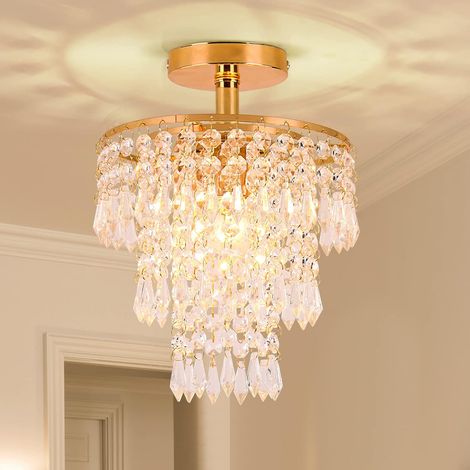 1 Lustre Encastré 3 Niveaux Gouttes Pluier Acier Inox E26 Salon Chambre Couloir (1/5)