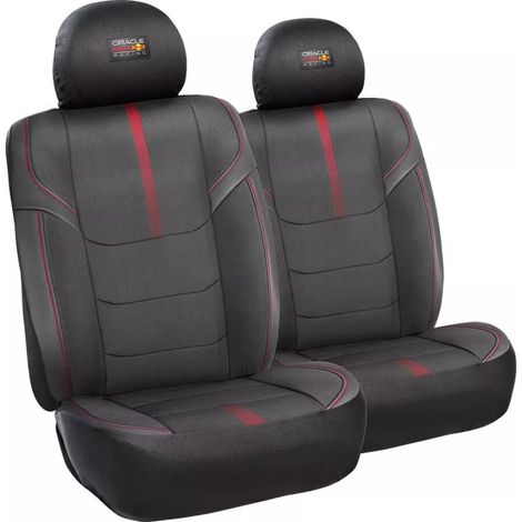 set 2 pezzi coprisedile auto redbull "powerbar" nero e rosso