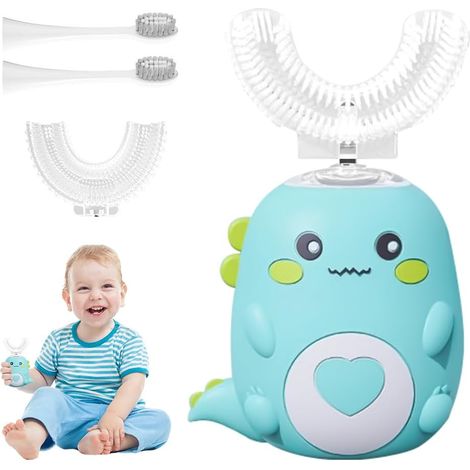 Brosse à Dents électrique En Forme De U Pour Enfants, Brosse à DEnts 360° Pour Enfants, étanche Ipx7 Forme De U Brosse à Dents électrique ENfants, Brosse A DEnts ElectriqueEnfant (1/5)