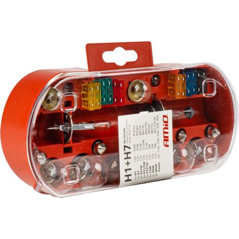 Set di lampadine di ricambio, fusibili, 30 pezzi H7 + H1 amio-03960 (1/3)