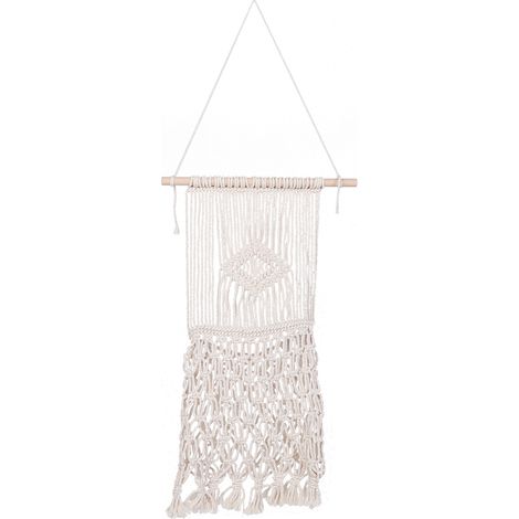 Support Pour Plantes - Filet En Coton Tissé À La Main - Décor Murale Et Suspendue - Pour Intérieur Extérieur - 1 Pièce (1/5)