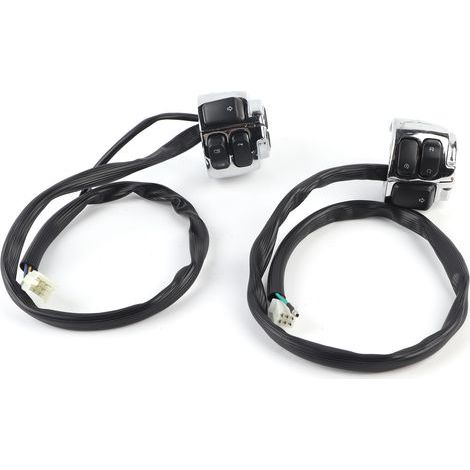 Motorrad-Lenkerschalter, 2 Stück, 1 Zoll, Blinker, Hupe, Schalthebelknopf, universell elektrolytisch versilbert (1/5)