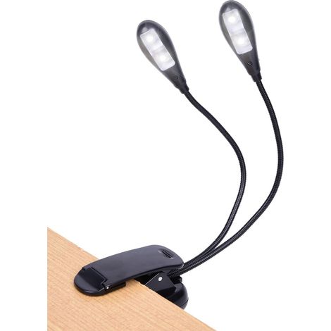 Lampe de lecture rechargeable à 14 LED, lampe de lit à pince, pupitre de musique (1/5)
