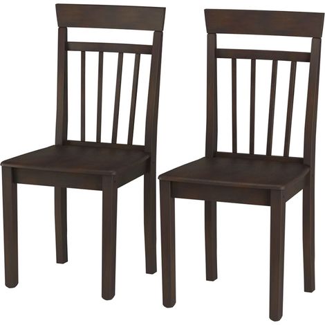 Kansas-Chaise de salle à manger en MDF brun Paquet de 2