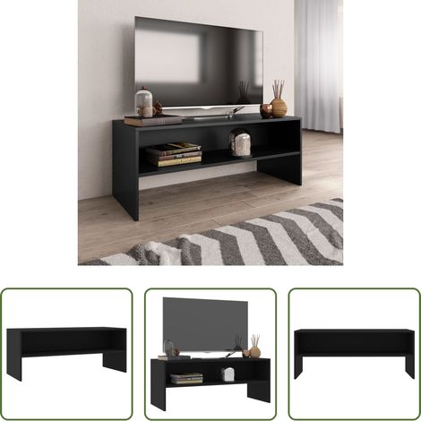 Meuble tv bois - Meuble TV Noir 100x40x40 cm Bois d’ingénierie (1/5)