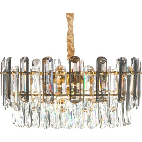 Lámpara de araña colgante glamurosa fabricada en vidrio metal dorado transparente ⌀ 48 cm Mantaro (1/5)