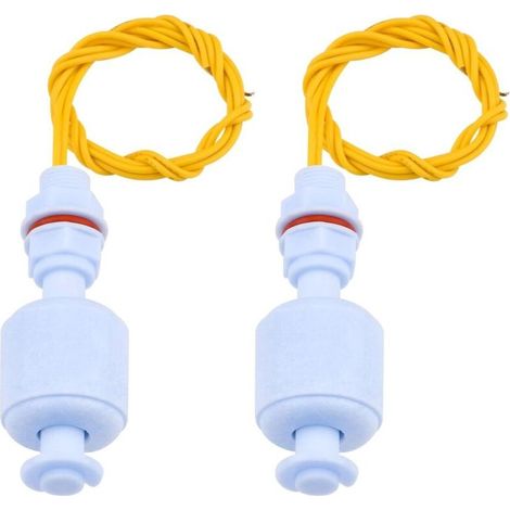 Lot de 2 capteurs de niveau d'eau, flotteur liquide pour hydroponiques, jardinage, aquarium, piscine – 10 W, 52 mm (1/4)