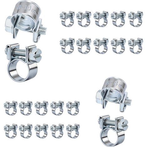 Colliers de Serrage Mini, 6–8mm 8–10mm Petits Colliers Réglables Collier d’Injection Carburant à Boulon Articulé, Colliers Métalliques pour Durite Carburant Tuyau d’Échappement Tuyau Essence (1/5)