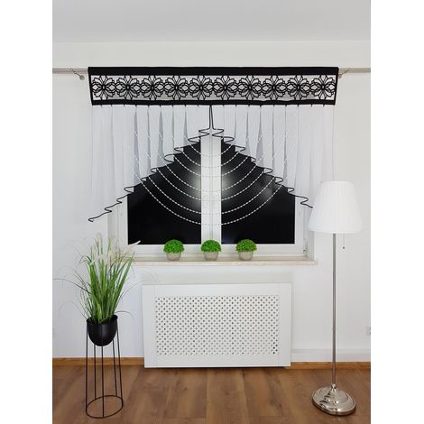 Panneau décoratif pour fenêtre, noir, 200 cm (1/5)