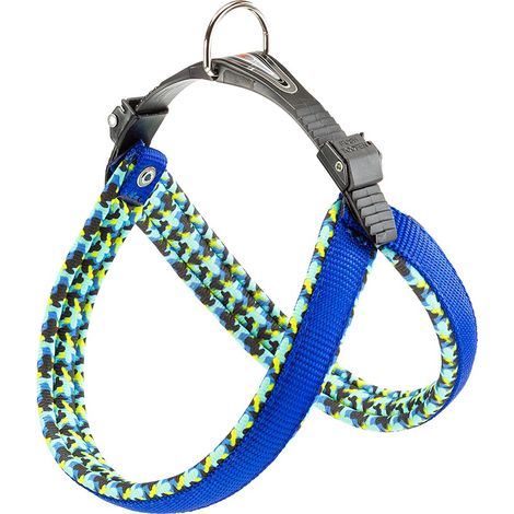 Ferplast AGILA FANTASY 2-3 Pettorina ergonomica per cani con morbida imbottitura e chiusura con laccetto.. Variante 3 - Misure: A=B 42-50 cm 15 mm - Blu (1/3)
