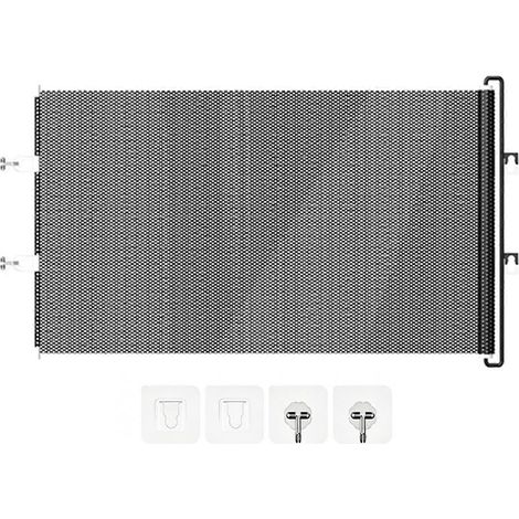 Barrière de sécurité rétractable pour escaliers et portes, barrière haute en filet pour chiens (intérieur/extérieur), barrière de sécurité pour bébés et animaux domestiques, barrière de sécurité pour (1/5)